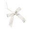 100 Pack Silver Satin Twist Tie Bows for Crafts, Gift Wrapping, Party Favor Bags, Baked Goods (3 In)